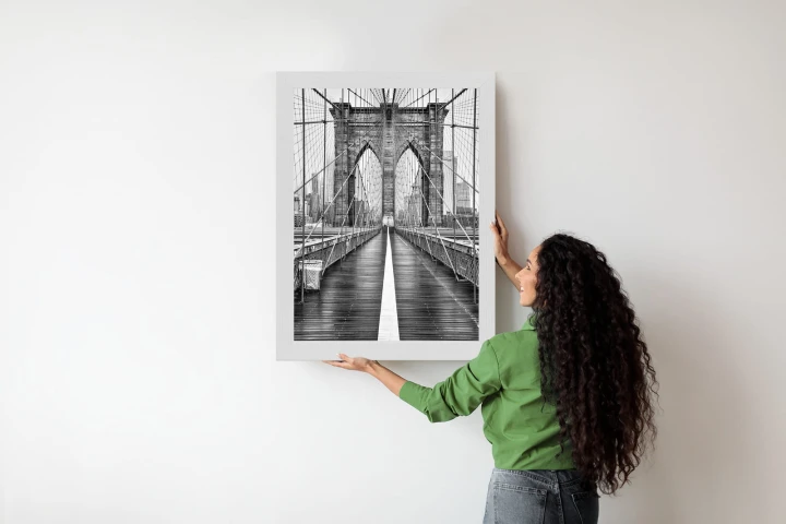 Plakat Wiszący Most Brookliński W Czarno Białych Kolorach