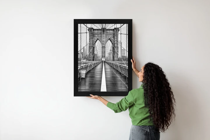 Plakat Wiszący Most Brookliński W Czarno Białych Kolorach