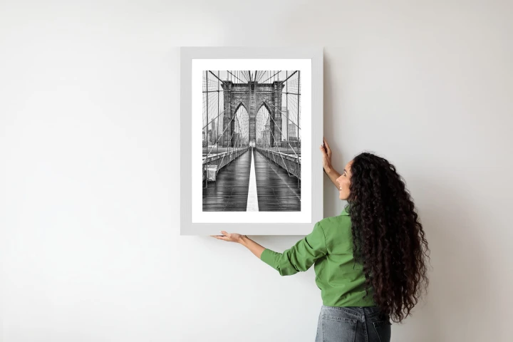 Plakat Wiszący Most Brookliński W Czarno Białych Kolorach