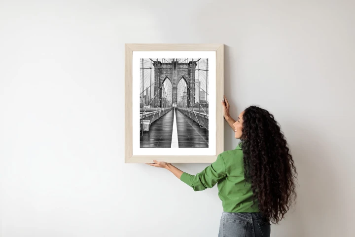 Plakat Wiszący Most Brookliński W Czarno Białych Kolorach