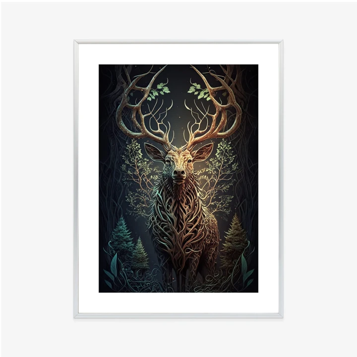 Plakat Leśny Jeleń Na Ilustracji