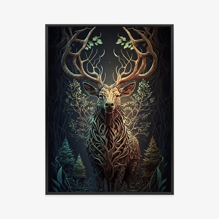 Plakat Leśny Jeleń Na Ilustracji