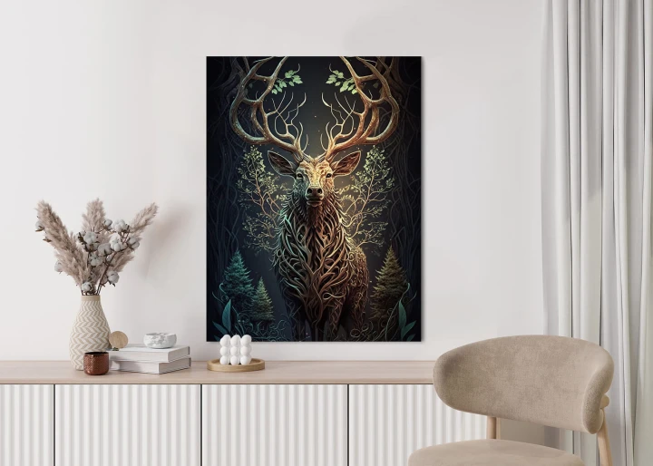 Plakat Leśny Jeleń Na Ilustracji