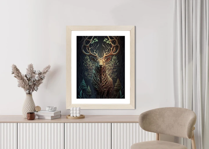 Plakat Leśny Jeleń Na Ilustracji