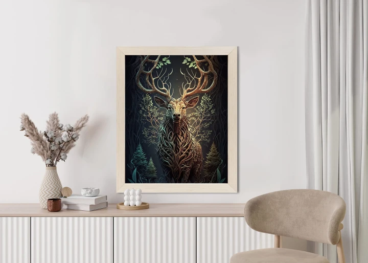 Plakat Leśny Jeleń Na Ilustracji