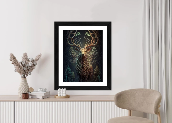 Plakat Leśny Jeleń Na Ilustracji
