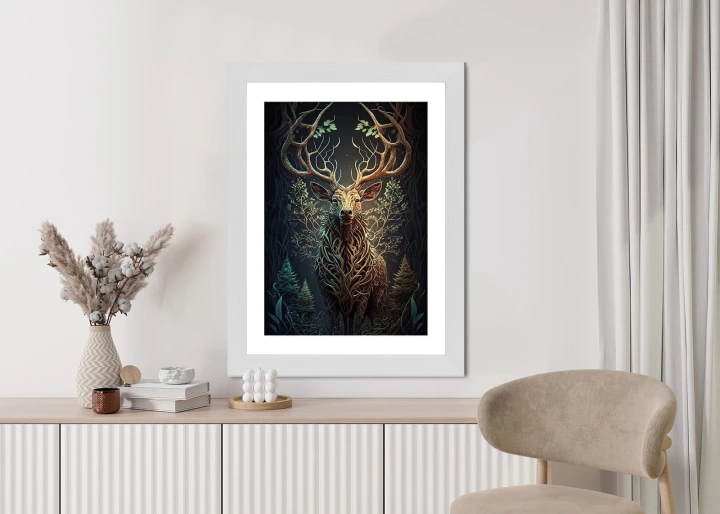 Plakat Leśny Jeleń Na Ilustracji