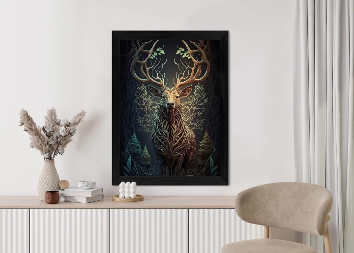 Plakat Leśny Jeleń Na Ilustracji