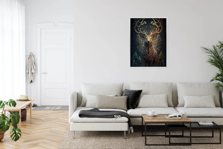 Plakat Leśny Jeleń Na Ilustracji