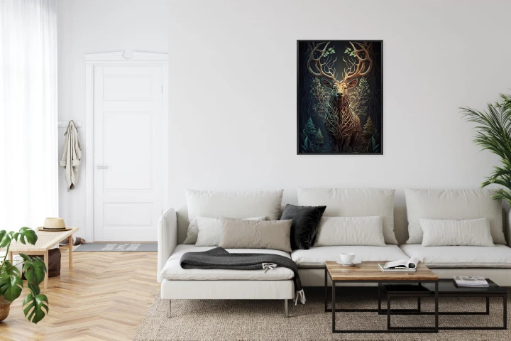 Plakat Leśny Jeleń Na Ilustracji