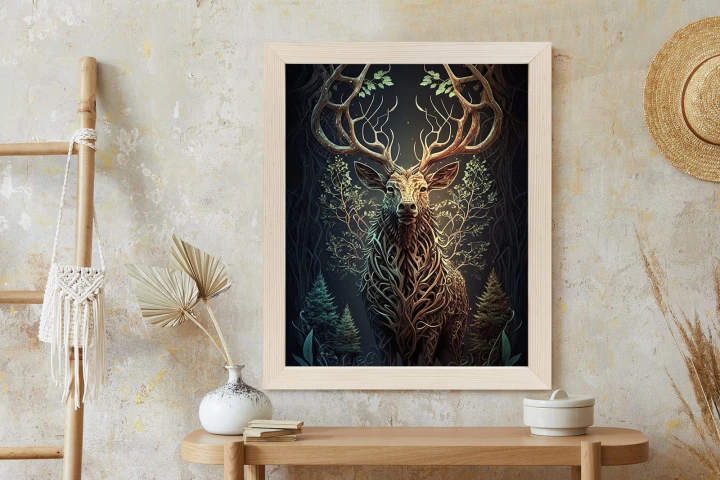 Plakat Leśny Jeleń Na Ilustracji