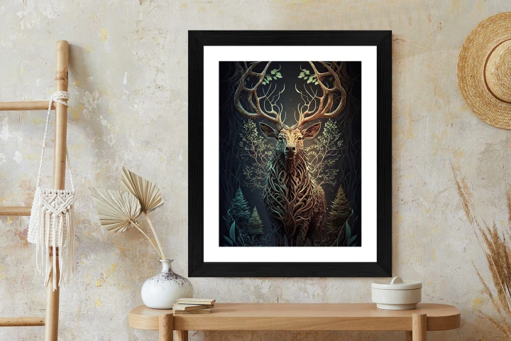 Plakat Leśny Jeleń Na Ilustracji
