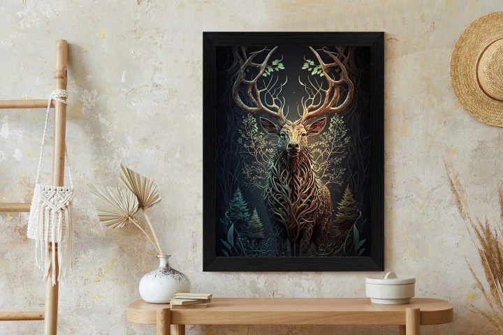 Plakat Leśny Jeleń Na Ilustracji