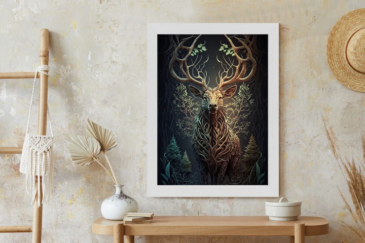 Plakat Leśny Jeleń Na Ilustracji