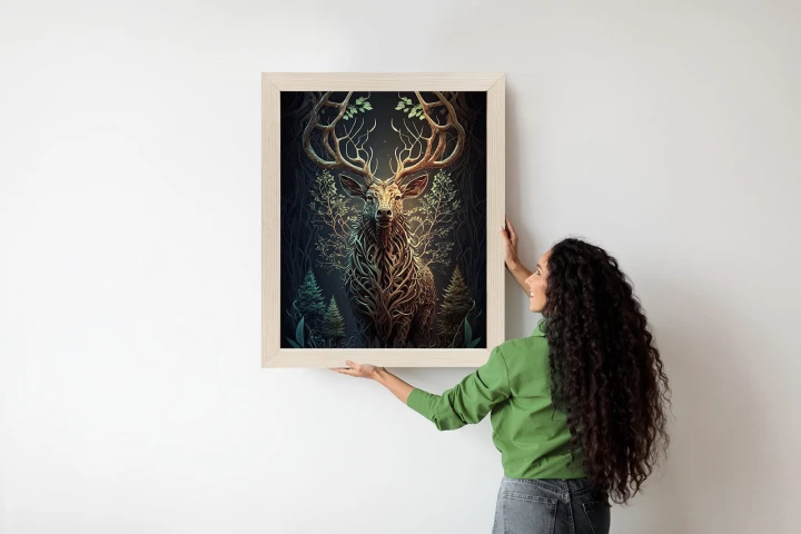 Plakat Leśny Jeleń Na Ilustracji