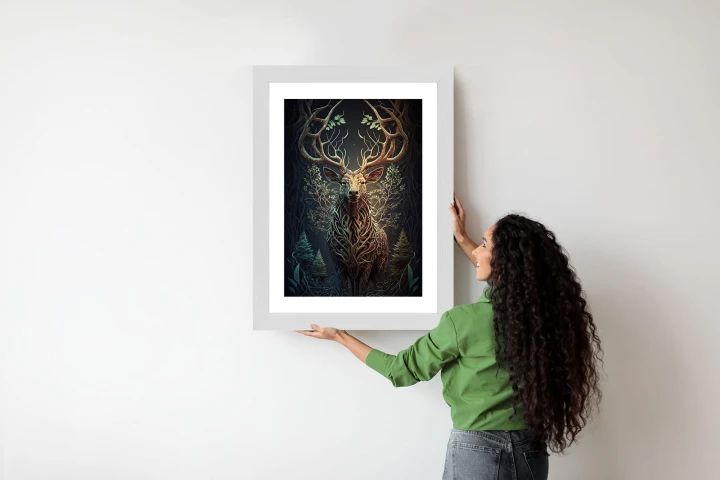 Plakat Leśny Jeleń Na Ilustracji