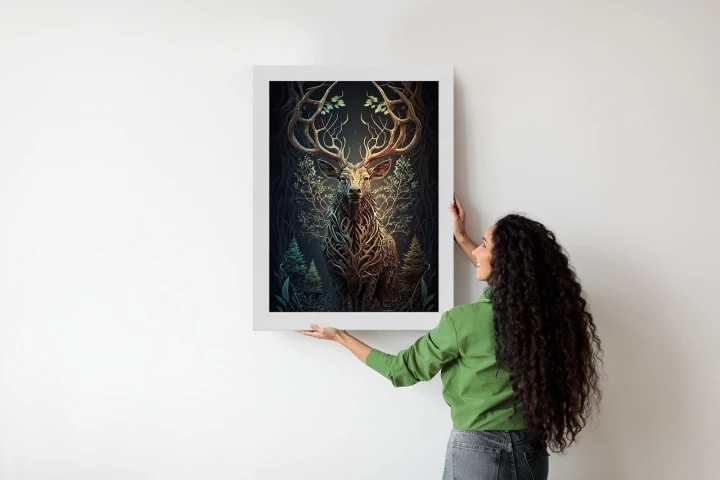 Plakat Leśny Jeleń Na Ilustracji