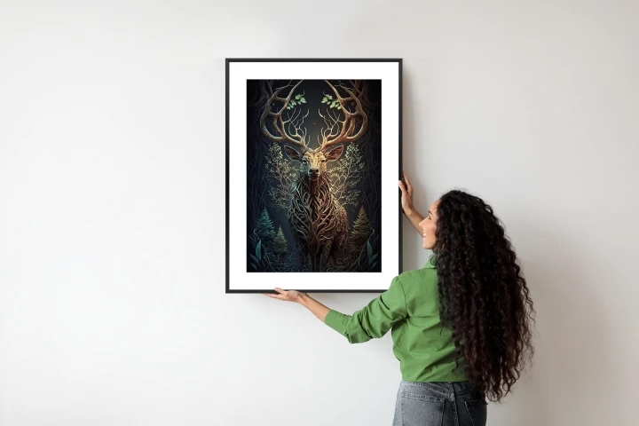 Plakat Leśny Jeleń Na Ilustracji