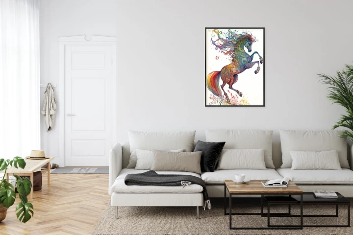 Plakat Koń W Tęczowe Ornamenty