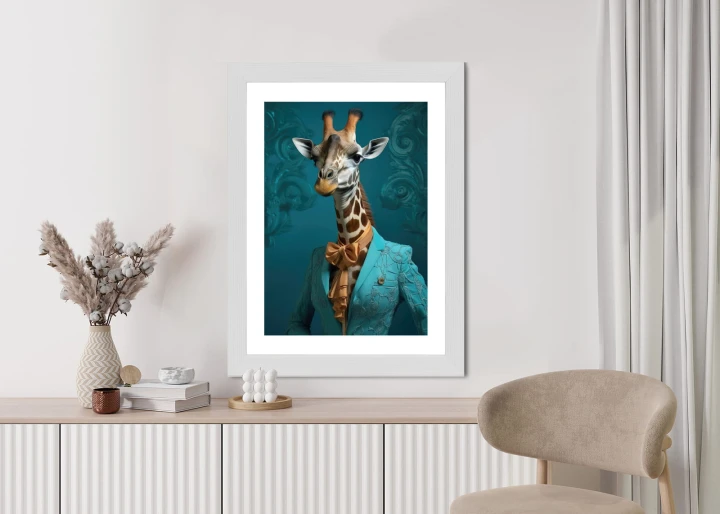 Plakat Żyrafa W Ubraniu Człowieka