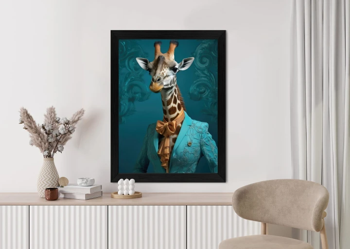 Plakat Żyrafa W Ubraniu Człowieka