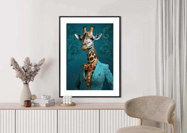 Plakat Żyrafa W Ubraniu Człowieka