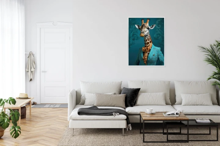Plakat Żyrafa W Ubraniu Człowieka