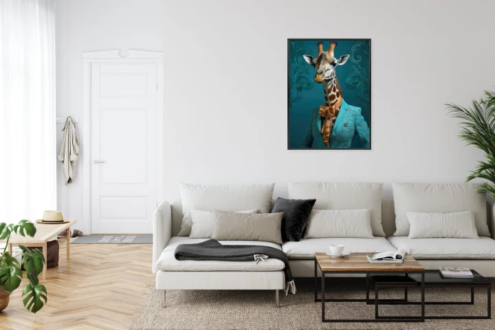 Plakat Żyrafa W Ubraniu Człowieka