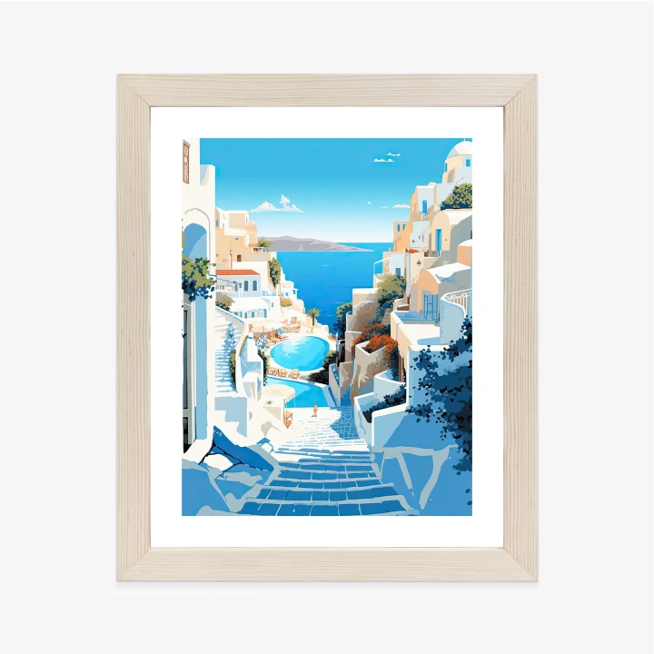 Plakat Charakterystyczna Grecka Architektura Santorini