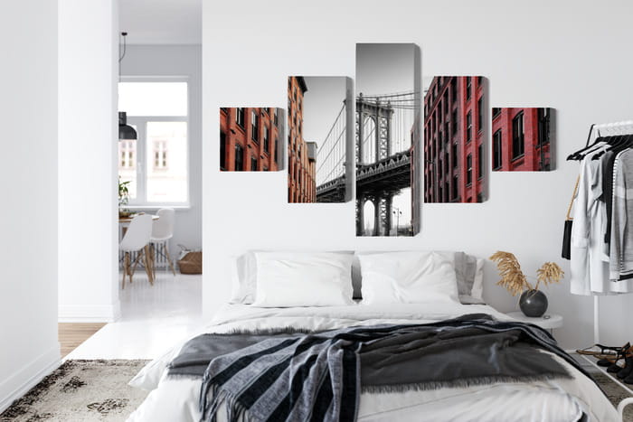 Obraz Wieloczęściowy Widok Na Most Manhattan Bridge Z Ulicy Washington Street
