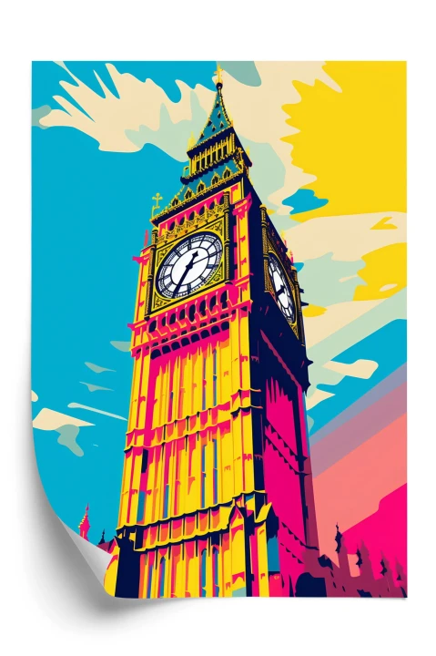 Plakat Kolorowy Big Ben Ilustracja