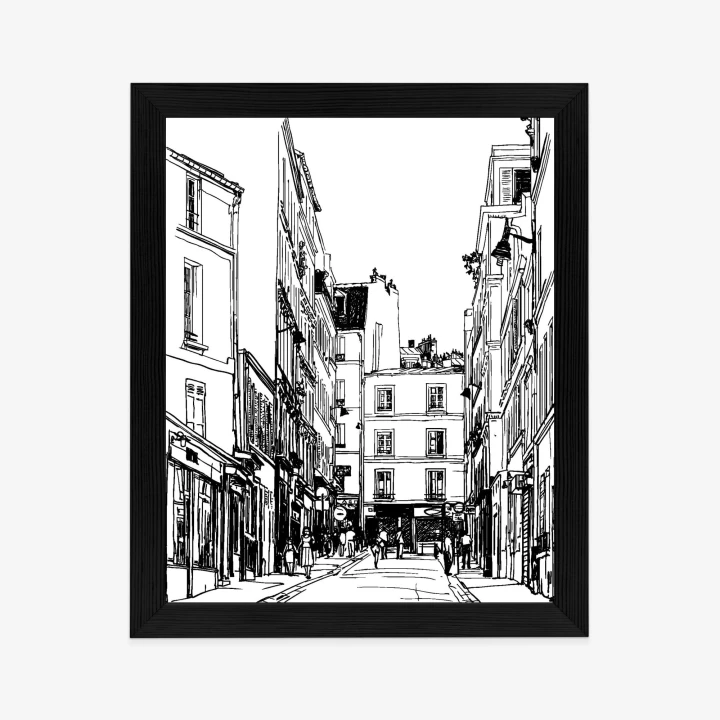 Plakat Uliczka Przy Montmartre W Paryżu - Szkic