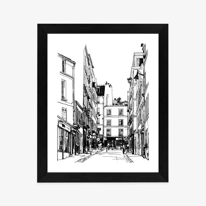 Plakat Uliczka Przy Montmartre W Paryżu - Szkic