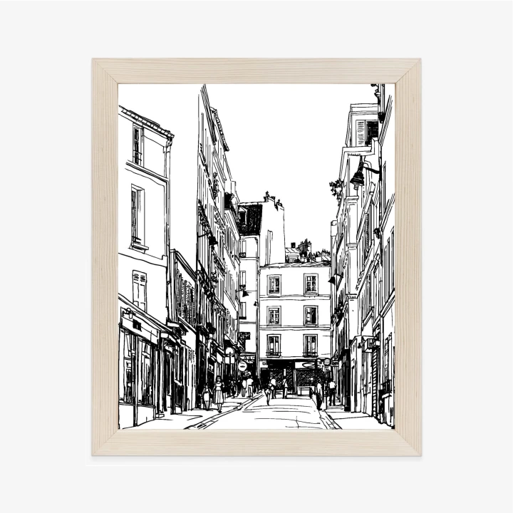 Plakat Uliczka Przy Montmartre W Paryżu - Szkic
