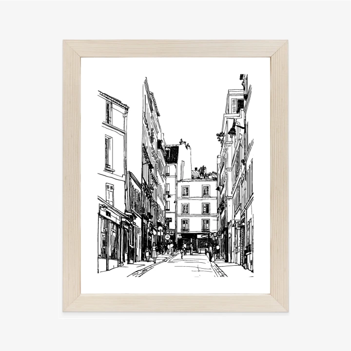 Plakat Uliczka Przy Montmartre W Paryżu - Szkic