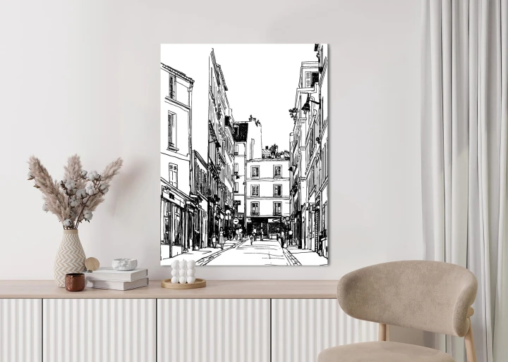 Plakat Uliczka Przy Montmartre W Paryżu - Szkic