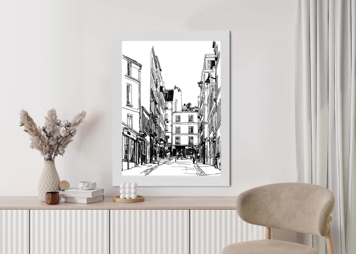 Plakat Uliczka Przy Montmartre W Paryżu - Szkic