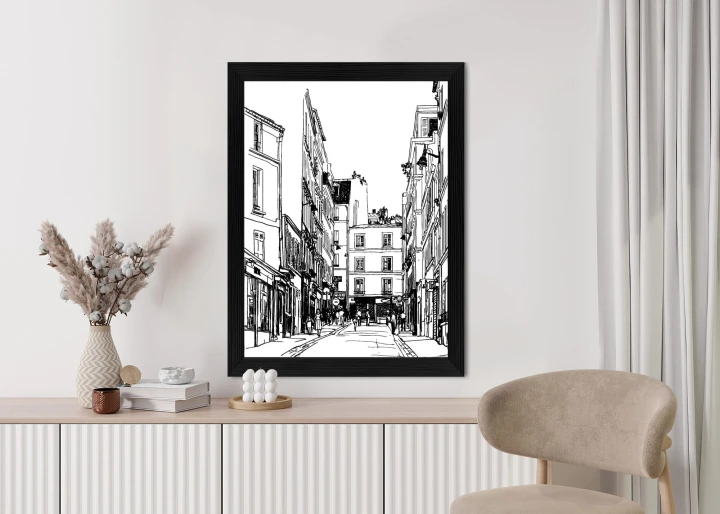 Plakat Uliczka Przy Montmartre W Paryżu - Szkic