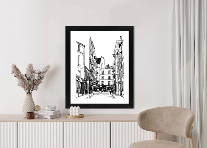 Plakat Uliczka Przy Montmartre W Paryżu - Szkic