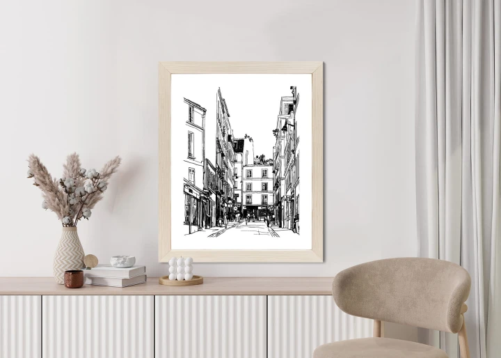 Plakat Uliczka Przy Montmartre W Paryżu - Szkic