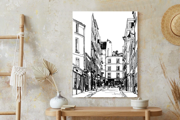 Plakat Uliczka Przy Montmartre W Paryżu - Szkic