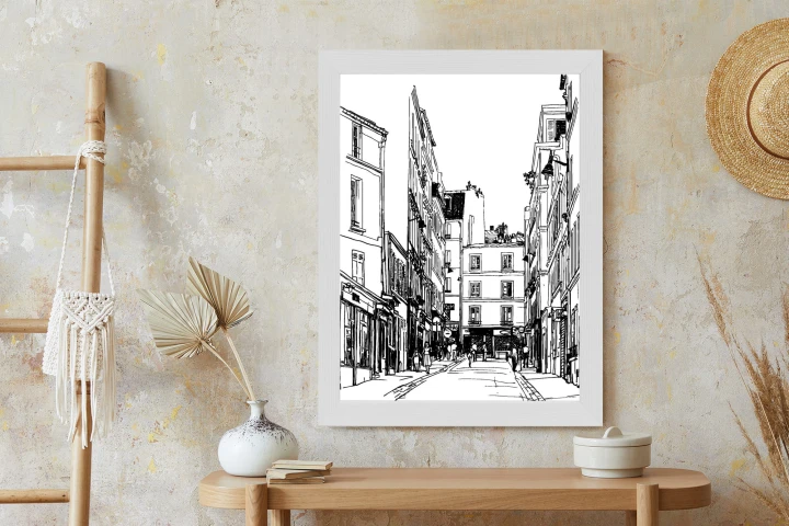 Plakat Uliczka Przy Montmartre W Paryżu - Szkic