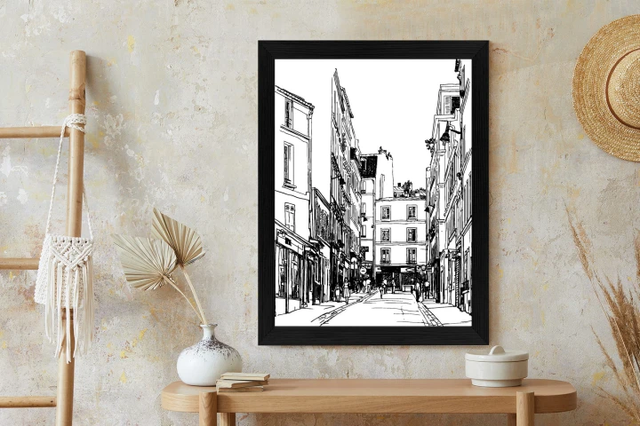 Plakat Uliczka Przy Montmartre W Paryżu - Szkic