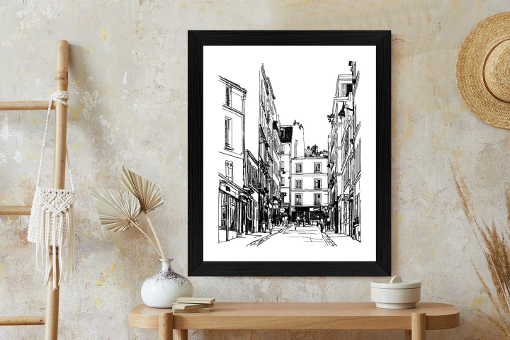 Plakat Uliczka Przy Montmartre W Paryżu - Szkic