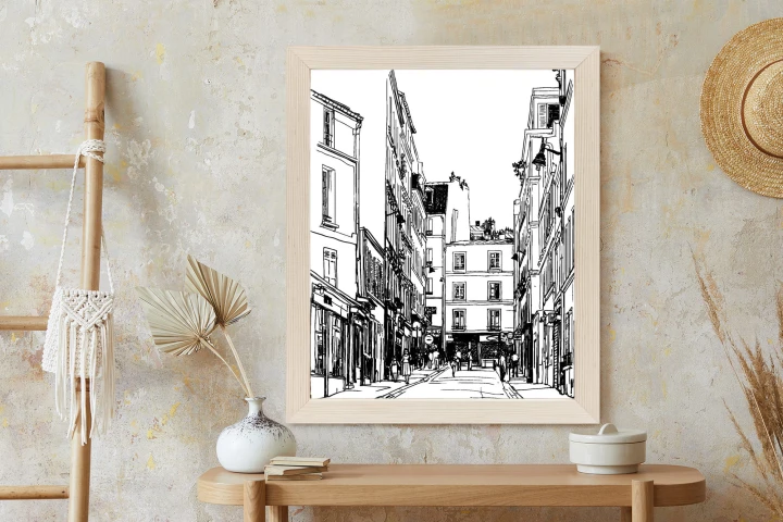 Plakat Uliczka Przy Montmartre W Paryżu - Szkic