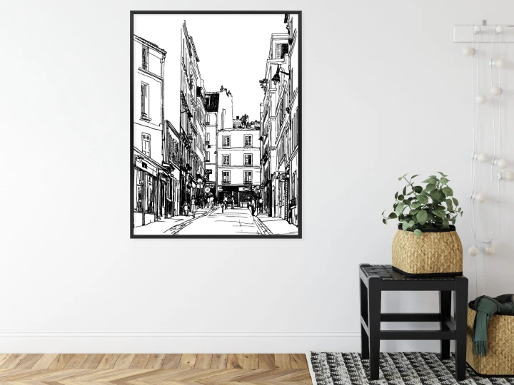 Plakat Uliczka Przy Montmartre W Paryżu - Szkic