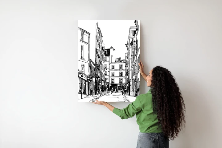 Plakat Uliczka Przy Montmartre W Paryżu - Szkic