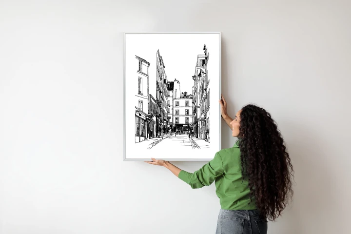 Plakat Uliczka Przy Montmartre W Paryżu - Szkic