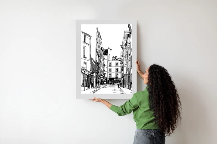 Plakat Uliczka Przy Montmartre W Paryżu - Szkic