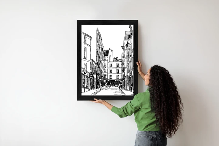 Plakat Uliczka Przy Montmartre W Paryżu - Szkic